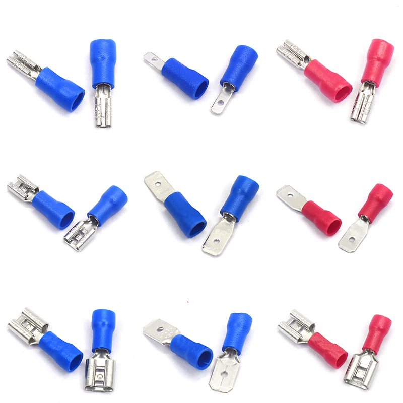 

20pcs 2.8mm 4.8mm 6.3mm Insulated Seal Spade Wire Connector Female male Crimping Terminals Electrical Crimp Terminal Set