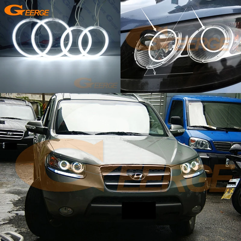 Для Hyundai Santa Fe II CM 2007 2008 2009 2010 2011 2012 отличный ультра яркий CCFL ангельские глазки Halo