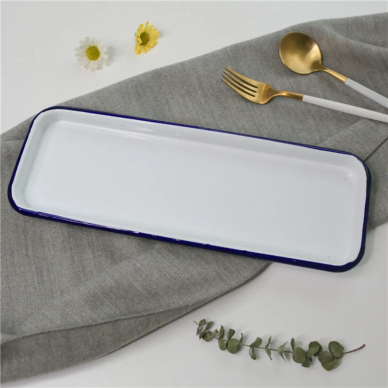 35 cm white with blue curl rectangular mark vintage enamel sushi plate square tray baking dish grilled fish plate barbecue dish
35 cm white with blue curl rectangular mark vintage enamel sushi plate square tray baking dish grilled fish plate barbecue dish