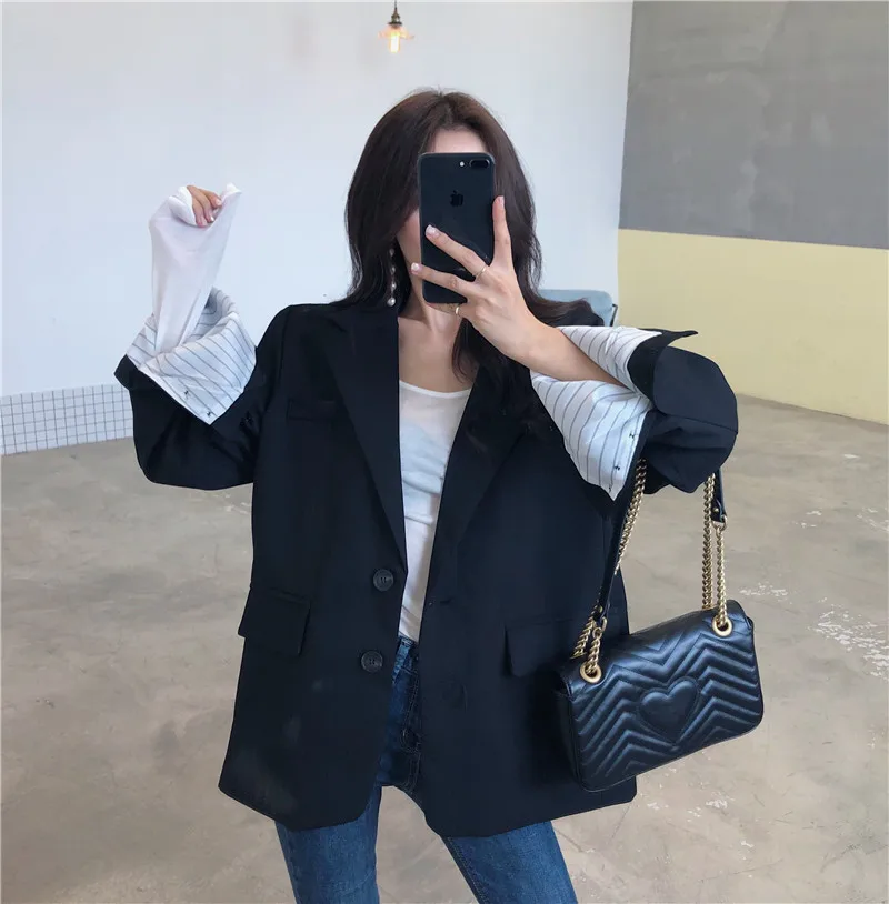 Photo Shoot CHIC Autumn And Winter Black And White with Pattern Simple Loose-Fit Slimming Mid-length Long Sleeve Suit Coat
Photo Shoot CHIC Autumn And Winter Black And White with Pattern Simple Loose-Fit Slimming Mid-length Long Sleeve Suit Coat