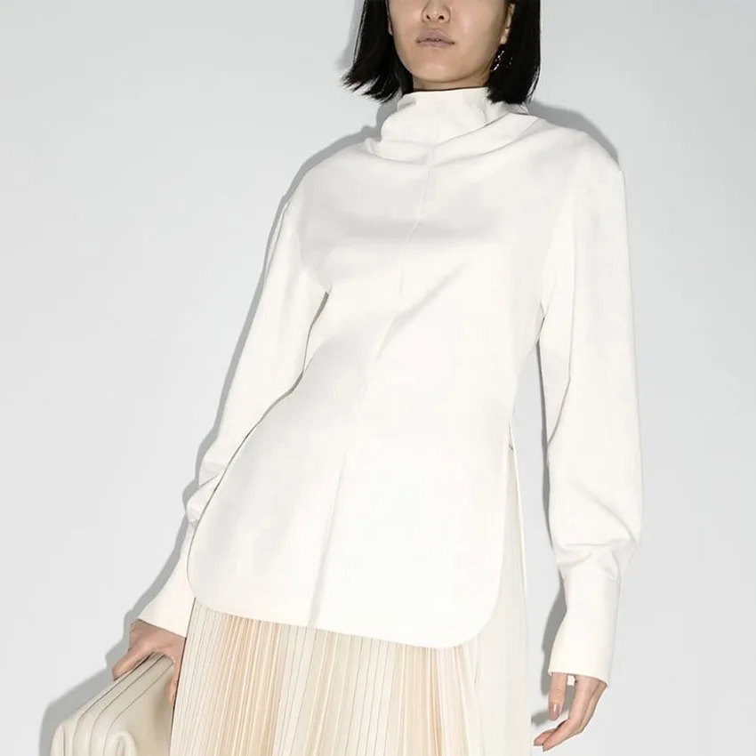 Women's Shirts High Neck Slim Fit New Autumn and Winter Fitting Top Temperament Commuting Mid Length Shirt Female Streetwear
Women's Shirts High Neck Slim Fit New Autumn and Winter Fitting Top Temperament Commuting Mid Length Shirt Female Streetwear