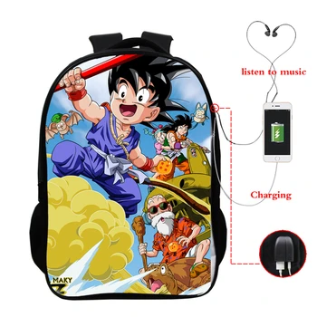 USB Charging Headphone Jack Rucksacks Mochila Anime Dragon Ball Backpack Sac A Dos Bookbag Teenagers Laptop School Bag
USB Charging Headphone Jack Rucksacks Mochila Anime Dragon Ball Backpack Sac A Dos Bookbag Teenagers Laptop School Bag