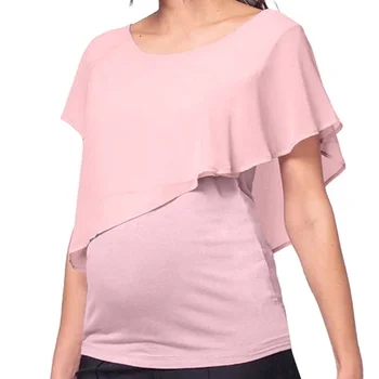 NASHAKAITE pregnancy T-shirt Short Sleeve Double Layered Chiffon Nursing Tee breastfeeding clothes Women maternity clothes
NASHAKAITE pregnancy T-shirt Short Sleeve Double Layered Chiffon Nursing Tee breastfeeding clothes Women maternity clothes
