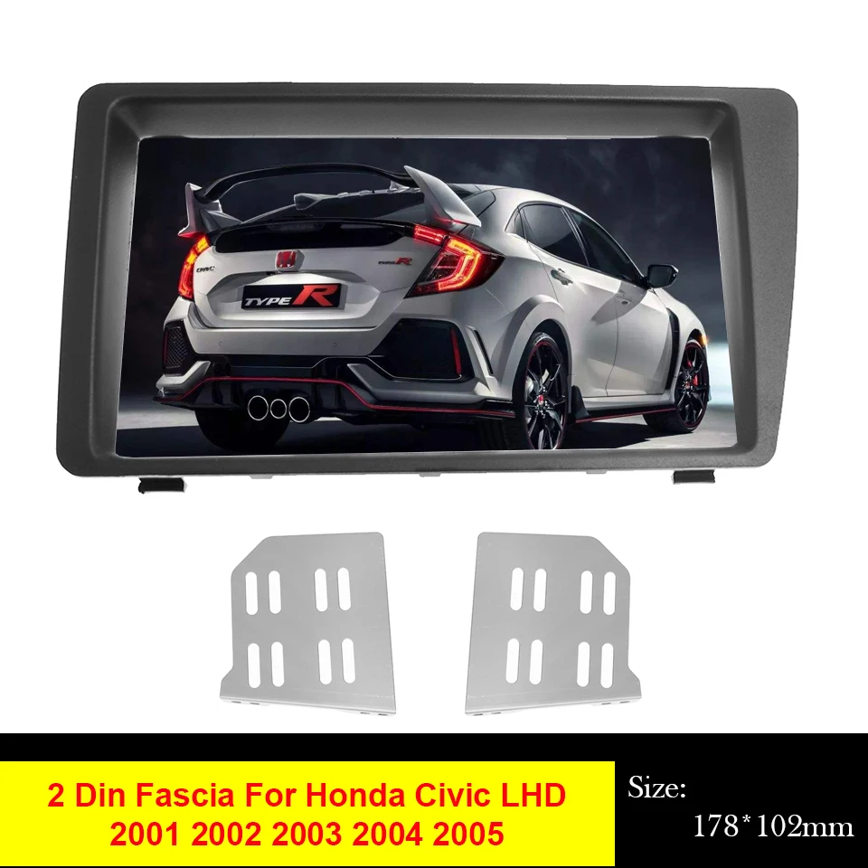 2Din Автомобильная радиоустановка Fascia ДЛЯ Honda Civic LHD 2001 - 2005 DVD стерео рама панель Plate