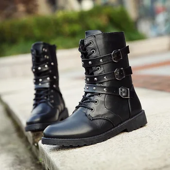 Men Martin Boots Pu Leather Men Rivet Shoes Mid-Calf Boots Male Low Heels Men Boots Size yhj 
Men Martin Boots Pu Leather Men Rivet Shoes Mid-Calf Boots Male Low Heels Men Boots Size yhj