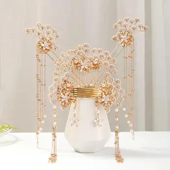 New Hanfu Costume Bridal Headdress Chinese Hair Accessories Set Pearl Crystal Flower Wedding Jewelry Hair Combs Earring Set
New Hanfu Costume Bridal Headdress Chinese Hair Accessories Set Pearl Crystal Flower Wedding Jewelry Hair Combs Earring Set
