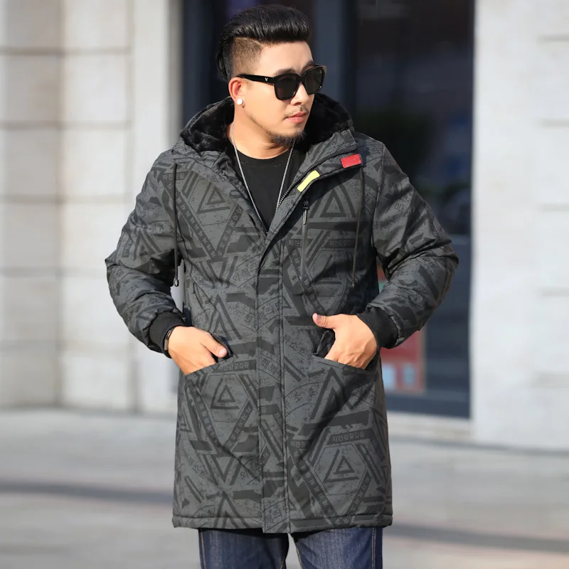 Фото Мужские зимние парки куртки мужские повседневные свободные пуховые большого