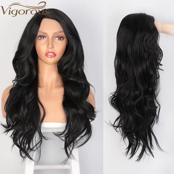 Vigorous Long Black Synthetic Lace Front Wigs For Women Ombre Wavy Lace Wigs Natural Side Part Hairline High Temperature Fiber
Vigorous Long Black Synthetic Lace Front Wigs For Women Ombre Wavy Lace Wigs Natural Side Part Hairline High Temperature Fiber