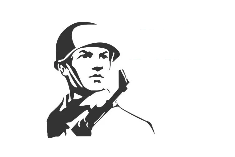 Young Soldier With A Gun Looking Into The Distance Car Stickers Rear view Mirror Hot Selling FA829 | Автомобили и мотоциклы