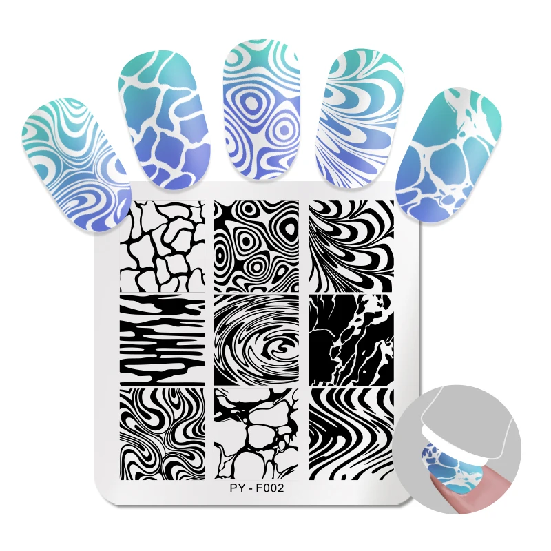 PICT YOU Square Stamping Plates Water Pattern Series Nail Image Stainless Steel Stamp Templates Nail Art Design Tools F002
PICT YOU Square Stamping Plates Water Pattern Series Nail Image Stainless Steel Stamp Templates Nail Art Design Tools F002