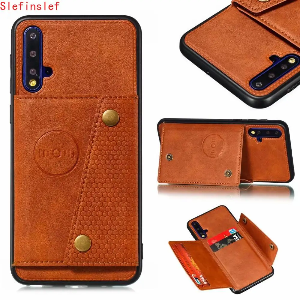 Роскошный силиконовый чехол из искусственной кожи для Huawei Nova 5 t телефона задний карман с держателем карт