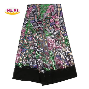 NIAI Colorful African Lace Fabric 2020 High Quality Lace French Tulle Lace Fabric With Sequins Nigerian Lace Fabrics XY3150B-1
NIAI Colorful African Lace Fabric 2020 High Quality Lace French Tulle Lace Fabric With Sequins Nigerian Lace Fabrics XY3150B-1