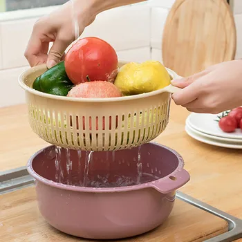 2-in-1 Double-Layer Drain Basin Basket Kitchen Fruit Vegetable Tools Multifunction Kitchen Drain Colander Basket
2-in-1 Double-Layer Drain Basin Basket Kitchen Fruit Vegetable Tools Multifunction Kitchen Drain Colander Basket