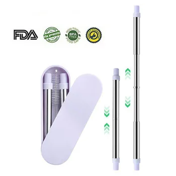 Foldable Reusabl Metal Straw Stainless Steel Drinking Straw with Case Cleaning Brush Eco-friendly Outdoor Portable Straws
Foldable Reusabl Metal Straw Stainless Steel Drinking Straw with Case Cleaning Brush Eco-friendly Outdoor Portable Straws