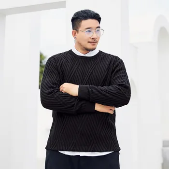 Large Size Man's Sweater Autumn New Loose Men's round Neck Sweater plus Size Fat Sweater 
Large Size Man's Sweater Autumn New Loose Men's round Neck Sweater plus Size Fat Sweater