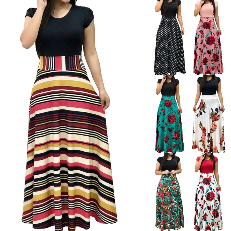 2019 Women New Casual Summer Short Sleeve High Waist Floral Print Elastic Long Maxi Evening Party Dress Plus Big Sizes S-5XL
2019 Women New Casual Summer Short Sleeve High Waist Floral Print Elastic Long Maxi Evening Party Dress Plus Big Sizes S-5XL