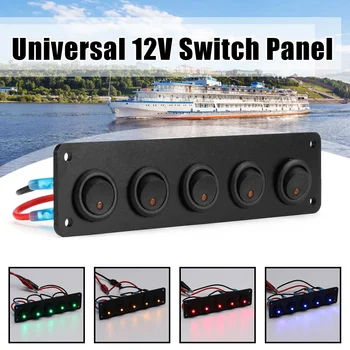 Universal 5 Gang Rocker Switch Panel Auto/Marine/Yacht AC/DC LED Light Waterproof Circuit Breakers Switch Panel Interior Parts
Universal 5 Gang Rocker Switch Panel Auto/Marine/Yacht AC/DC LED Light Waterproof Circuit Breakers Switch Panel Interior Parts