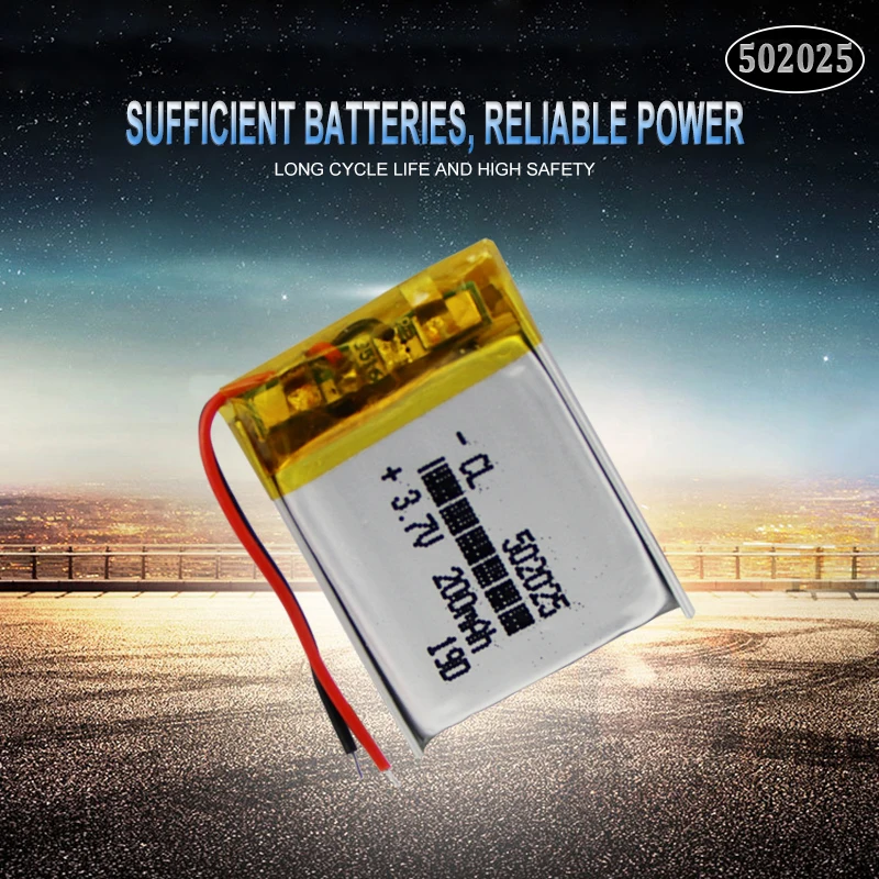 Литий-полимерная аккумуляторная батарея 502025 052025 3 7 В 200 мАч 1 шт. MP3 MP4 для GPS Bluetooth