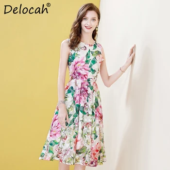 Delocah Summer Women Fashion Designer Holiday Dress Sleeveless Appliques Floral Print Female Slim Party Midi Dresses vestidos
Delocah Summer Women Fashion Designer Holiday Dress Sleeveless Appliques Floral Print Female Slim Party Midi Dresses vestidos