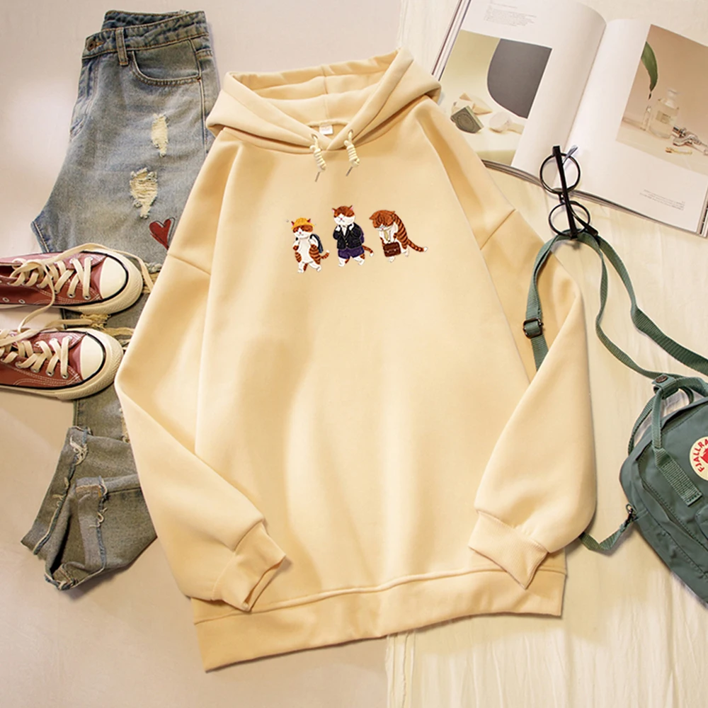 From School To Work Story Kitten Print Funny Winter Women's Sweatshirt Harajuku Streetwear Kpop Oversized Hoodie Japan Cute Girl 
From School To Work Story Kitten Print Funny Winter Women's Sweatshirt Harajuku Streetwear Kpop Oversized Hoodie Japan Cute Girl