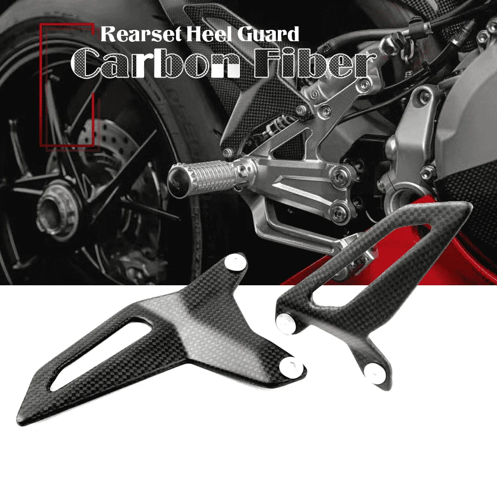 

Carbon Fiber Motorcycle Accessories Heel Guard Rearset Plate Foot Peg Protector for Ducati Panigale V2 1299 1199 959 899