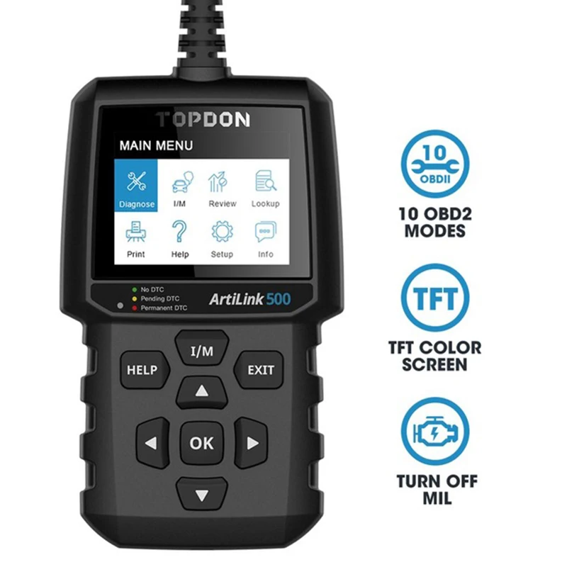 TOPDON ArtiLink 500 OBD2 Scanner AL500 Auto Engine EOBD OBDII Code Reader ODB2 Automotivo OBD Car Diagnostic Tool PK AS500
TOPDON ArtiLink 500 OBD2 Scanner AL500 Auto Engine EOBD OBDII Code Reader ODB2 Automotivo OBD Car Diagnostic Tool PK AS500