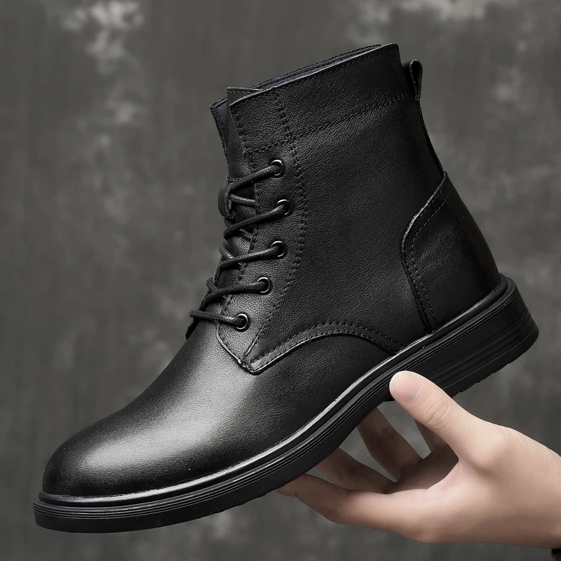 Large size 37-50 Genuine Leather Men Boots Winter Ankle Boots Fashion Footwear Lace Up Shoes Men Casual High Top Men plush Shoes
Large size 37-50 Genuine Leather Men Boots Winter Ankle Boots Fashion Footwear Lace Up Shoes Men Casual High Top Men plush Shoes