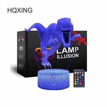 HQXING Dinosaur Night Light 3D Illusion Bedside Lamp 7 Colors Changing Touch Control with Crack Base Toys for Boys Girls
HQXING Dinosaur Night Light 3D Illusion Bedside Lamp 7 Colors Changing Touch Control with Crack Base Toys for Boys Girls