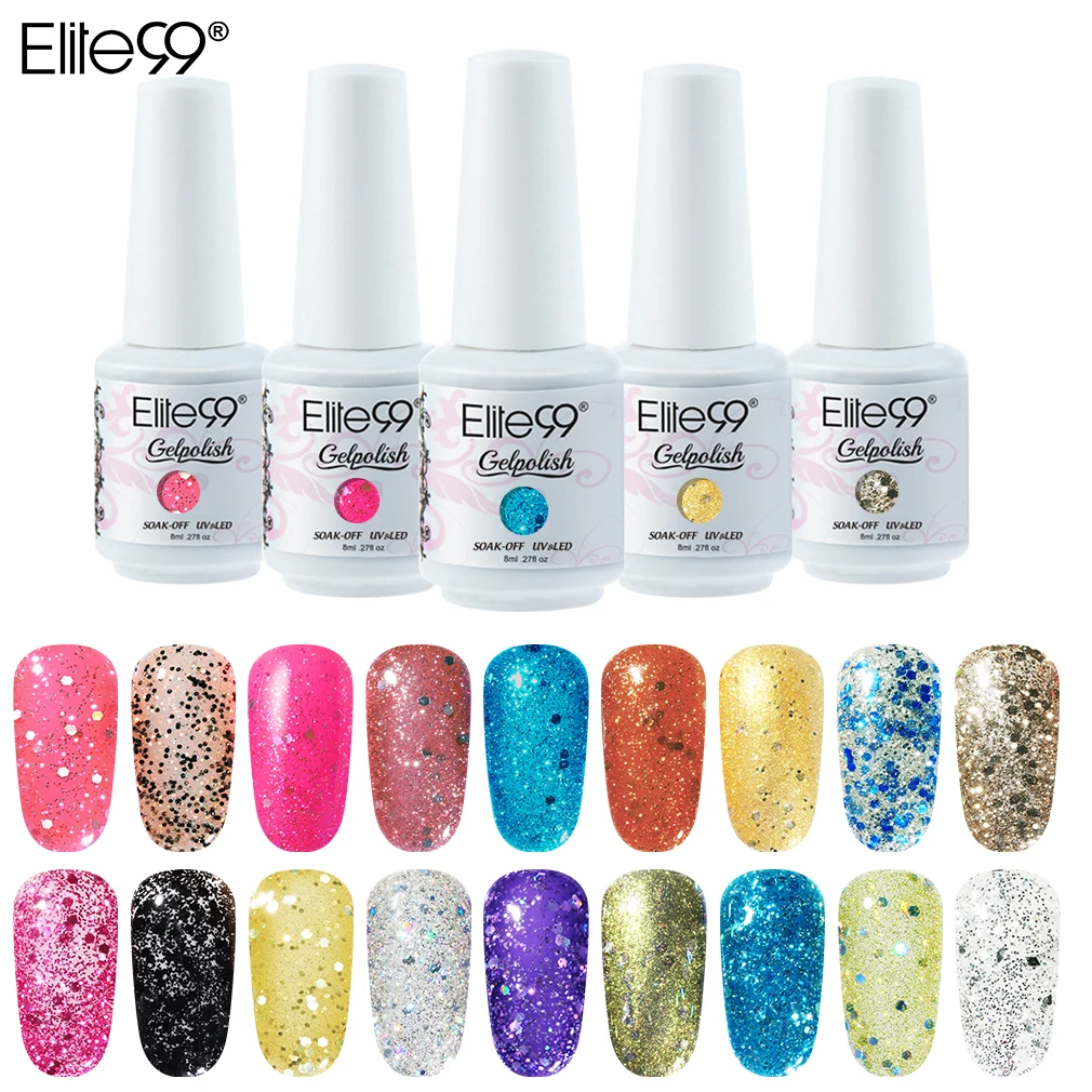 Elite99 Glitter Gel Polish Soak Off UV LED Nail Varnish Primer Gel Polish Salon Manicure 8ML
Elite99 Glitter Gel Polish Soak Off UV LED Nail Varnish Primer Gel Polish Salon Manicure 8ML