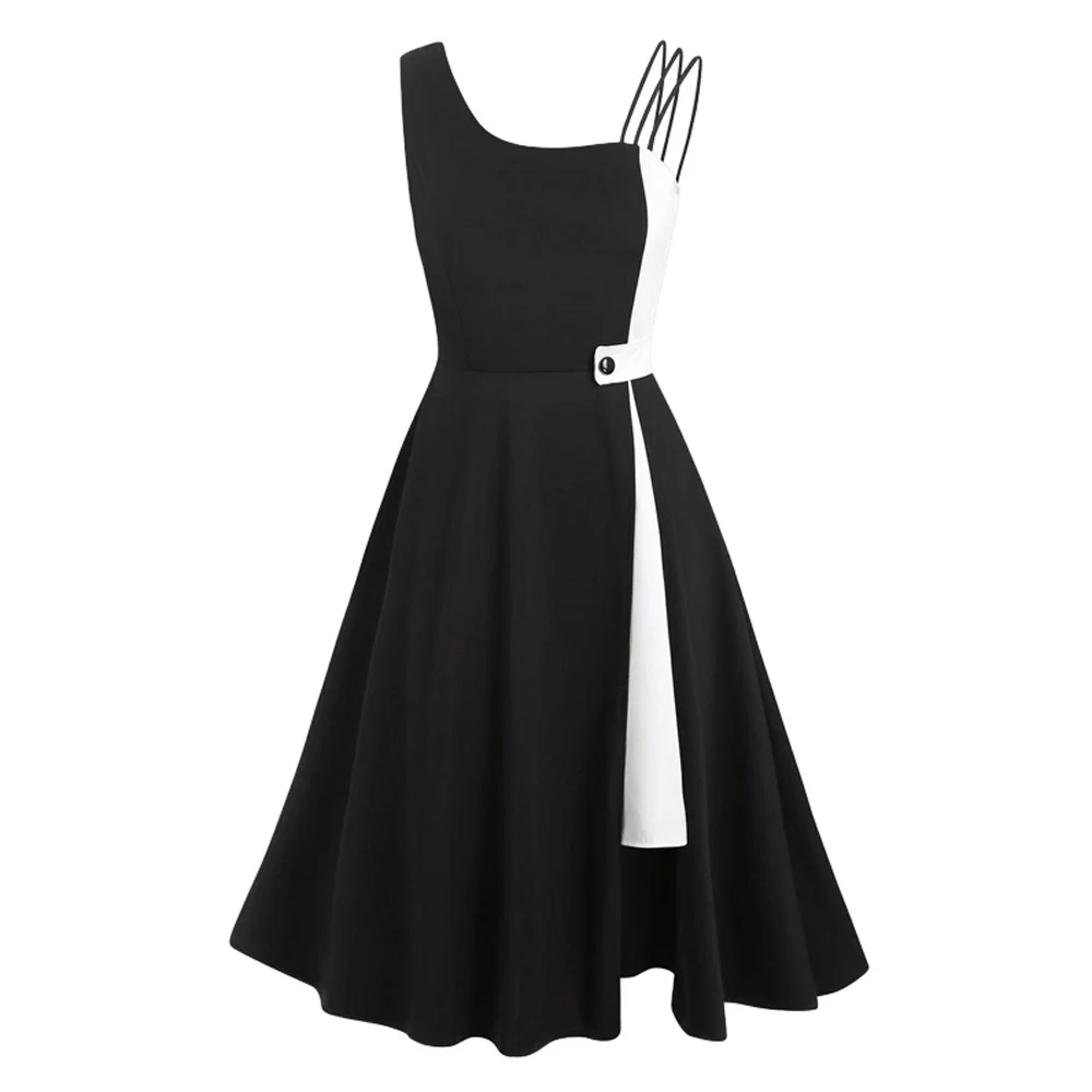 Black White Patchwork Summer Solid Retro Vintage Dress Plus Size Sundress A-Line Ladies Rockabilly Black Casual Women Dresses
Black White Patchwork Summer Solid Retro Vintage Dress Plus Size Sundress A-Line Ladies Rockabilly Black Casual Women Dresses