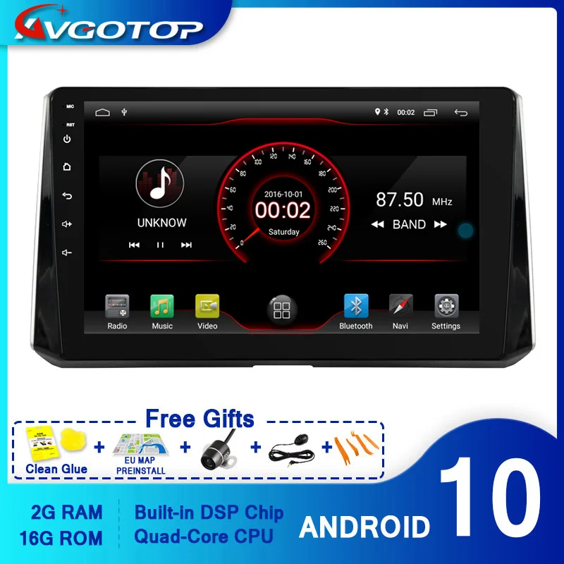 AVGOTOP Android 10 Bluetooth GPS автомобильный Радио dvd-плеер для TOYOTA AURIS 2018 | Автомобили и