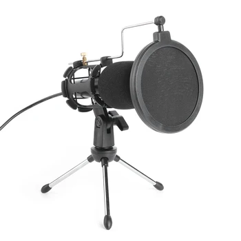 ALLOYSEED Condenser Microphone Set 3.5mm Phone Computer PC Mic with POP Filter Desktop Tripod Stand Shock Mount Kit For Live
ALLOYSEED Condenser Microphone Set 3.5mm Phone Computer PC Mic with POP Filter Desktop Tripod Stand Shock Mount Kit For Live