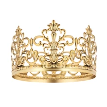 1 pc tiara coroa decorativa elegante ouro delicado decoração do bolo coroa para festa de casamento chuveiro de noiva(China)