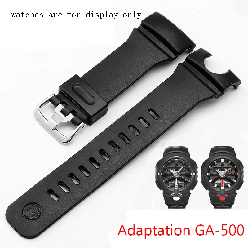 

Replacement Strap For Casio Silicone Watchband G-Shock GA 500-1A Black Rubber Watch Chain Men's Accessories