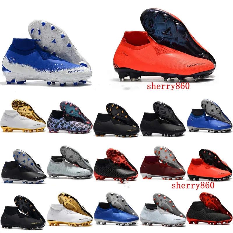 

2019 mens soccer cleats Phantom VSN Elite DF FG AG outdoor soccer shoes x EA Sports Phantom Vision football boots scarpe calcio