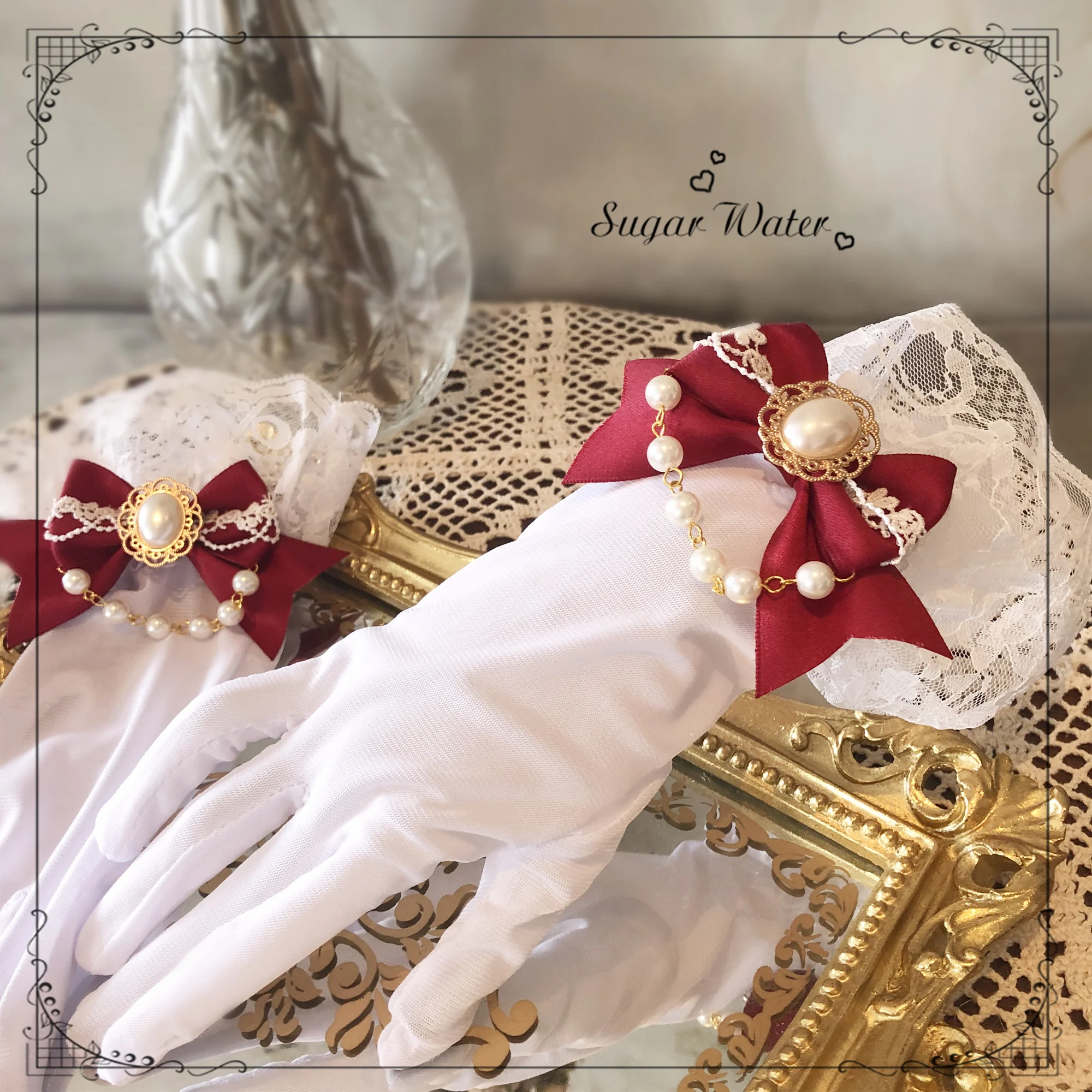 Flower Wedding Bride Gorgeous Bow Pearl Chain Gloves Cosplay Tea Party Princess Soft Girl Sweet Lolita HAND CUFF Accessories
Flower Wedding Bride Gorgeous Bow Pearl Chain Gloves Cosplay Tea Party Princess Soft Girl Sweet Lolita HAND CUFF Accessories