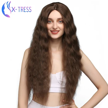 X-TRESS Synthetic Dark Brown Wigs For Women 29inch Deep Wave Colored Wig Heat Resistant Fiber Daily Party Cosplay Wig
X-TRESS Synthetic Dark Brown Wigs For Women 29inch Deep Wave Colored Wig Heat Resistant Fiber Daily Party Cosplay Wig