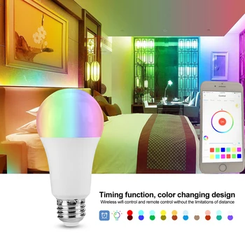 WiFi Voice Control RGB Energy Saving Dimming LED Bulb Multicolor Smart Light Bulbs 7W Smart Bulb Led Lamp Led Lights Decoration
WiFi Voice Control RGB Energy Saving Dimming LED Bulb Multicolor Smart Light Bulbs 7W Smart Bulb Led Lamp Led Lights Decoration