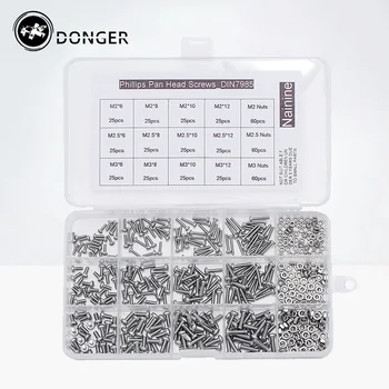 480Pcs/set M2 M2.5 M3 DIN7985 GB818 304 Stainless Steel Cross Recessed Pan Head Screws Phillips Screws Assortment Kit HW002
480Pcs/set M2 M2.5 M3 DIN7985 GB818 304 Stainless Steel Cross Recessed Pan Head Screws Phillips Screws Assortment Kit HW002