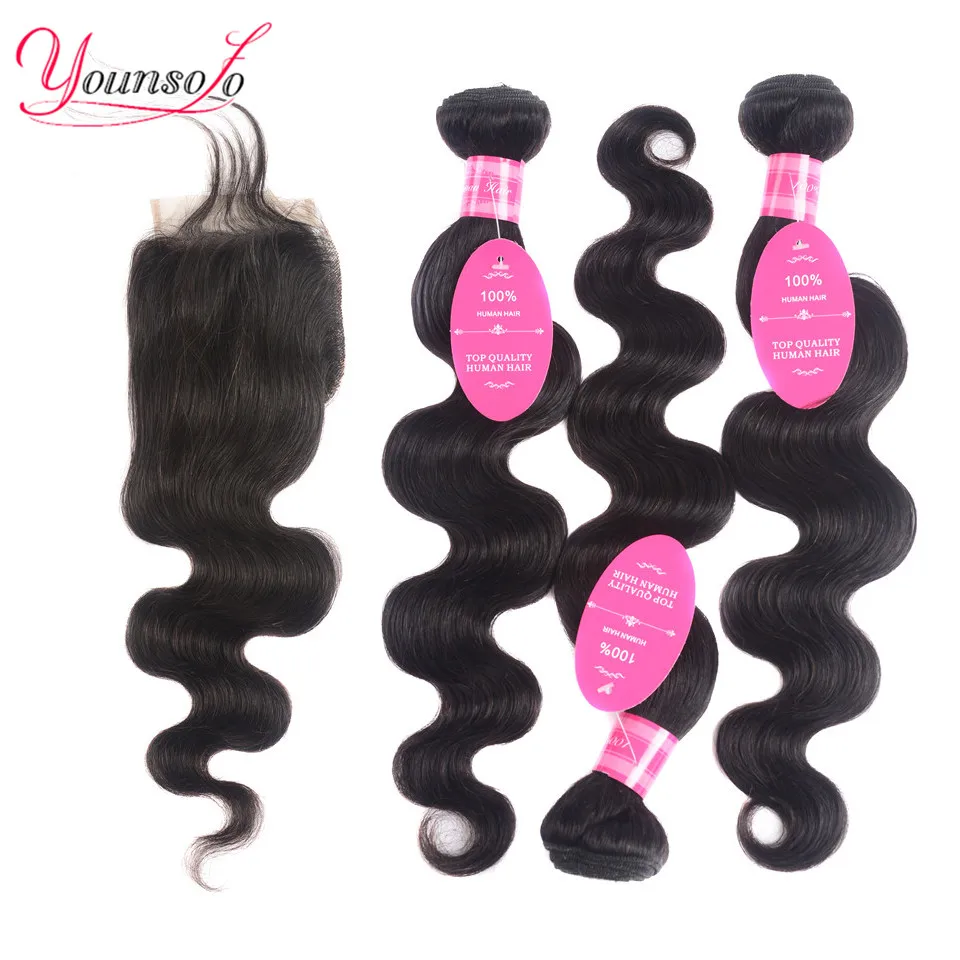 Younsolo Brazilian Body Wave Bundles With Closure Human Hair 3 Bundles With Closure Lace Closure Remy Human Hair Extensions
Younsolo Brazilian Body Wave Bundles With Closure Human Hair 3 Bundles With Closure Lace Closure Remy Human Hair Extensions