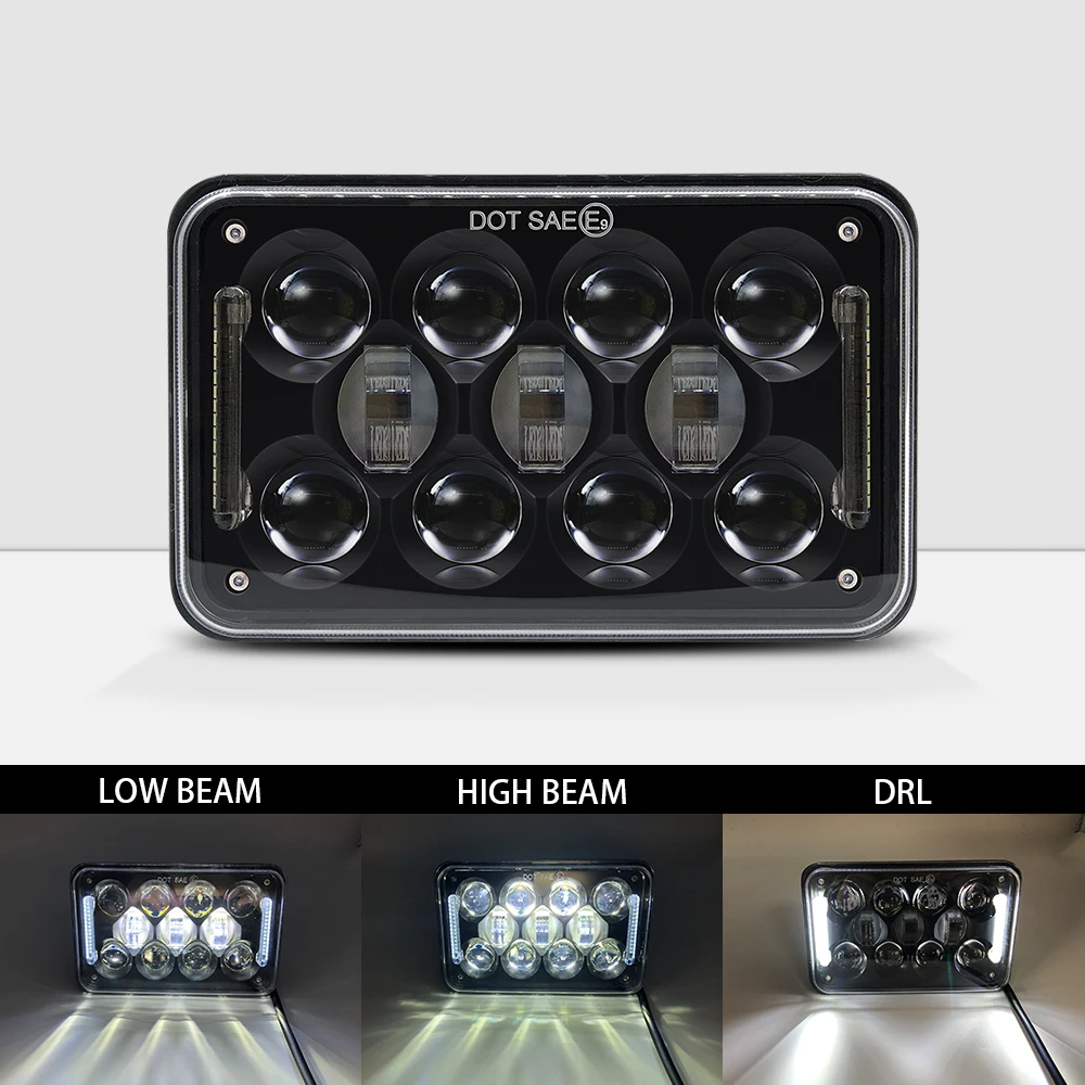 NEW DOT EMARK Black/Chrome For Peterbilt Rectangular Headlights 379 378 357 4x6 INCH LED Sealed Beam Projector Truck Headlights
NEW DOT EMARK Black/Chrome For Peterbilt Rectangular Headlights 379 378 357 4x6 INCH LED Sealed Beam Projector Truck Headlights