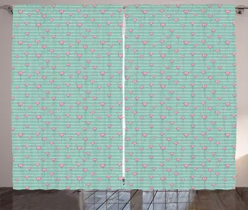 Pink Seafoam Romantic Curtains Heart Balloons Vertical Striped Background Valentines Day Love Design Living Room Window Drapes
Pink Seafoam Romantic Curtains Heart Balloons Vertical Striped Background Valentines Day Love Design Living Room Window Drapes