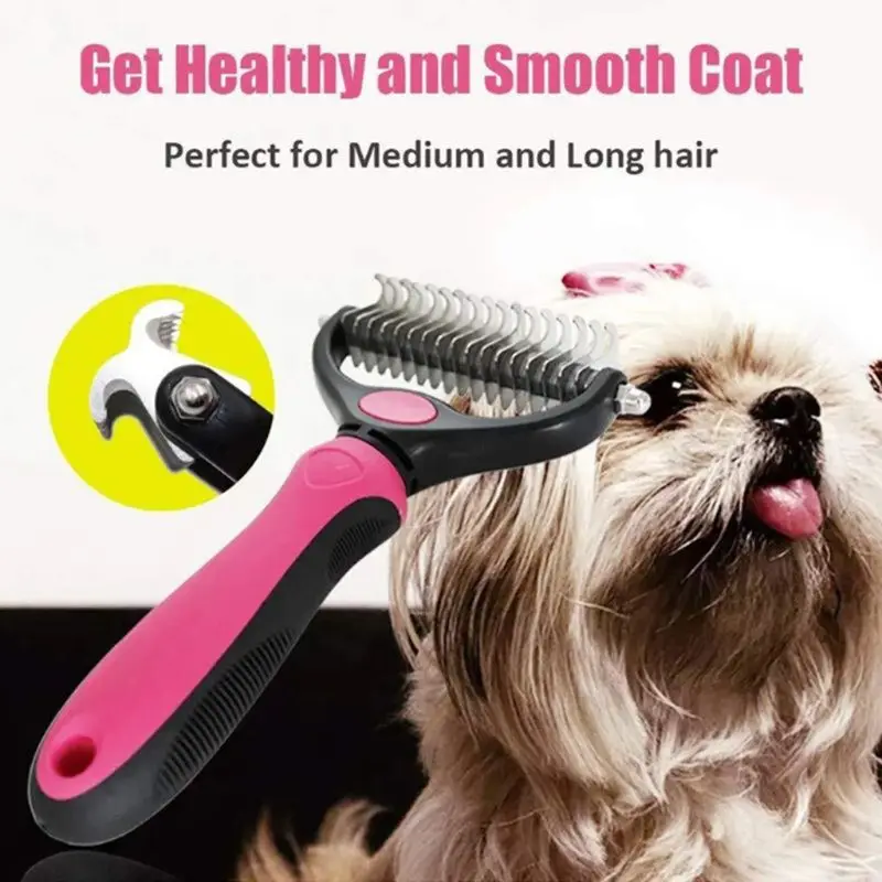 Pet Grooming Tool Sided Undercoat Rake for Cats Dogs Safe Dematting Comb for Easy Mats & Tangles Removing No More Nasty Shedding
Pet Grooming Tool Sided Undercoat Rake for Cats Dogs Safe Dematting Comb for Easy Mats & Tangles Removing No More Nasty Shedding