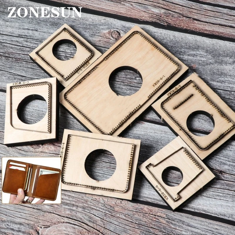 

ZONESUN C5 Bank Credit Card Holder Custom Leather Cutting Die Handicraft Punching Tool DIY Paper Clicker Die Wooden Template