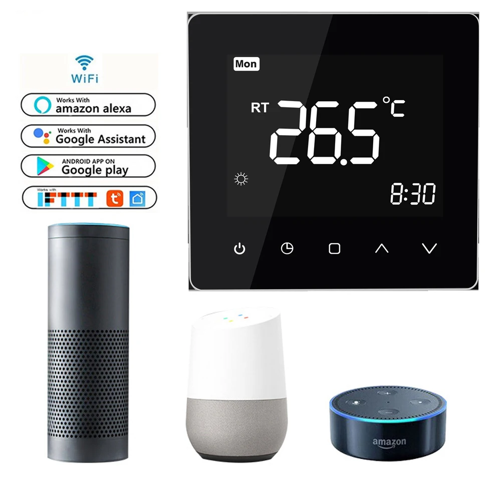 Smart Thermostat WiFi Wall-hung Boiler Heating Temperature with Touch Screen Work with Alexa Google Home Voice APP Control
Smart Thermostat WiFi Wall-hung Boiler Heating Temperature with Touch Screen Work with Alexa Google Home Voice APP Control