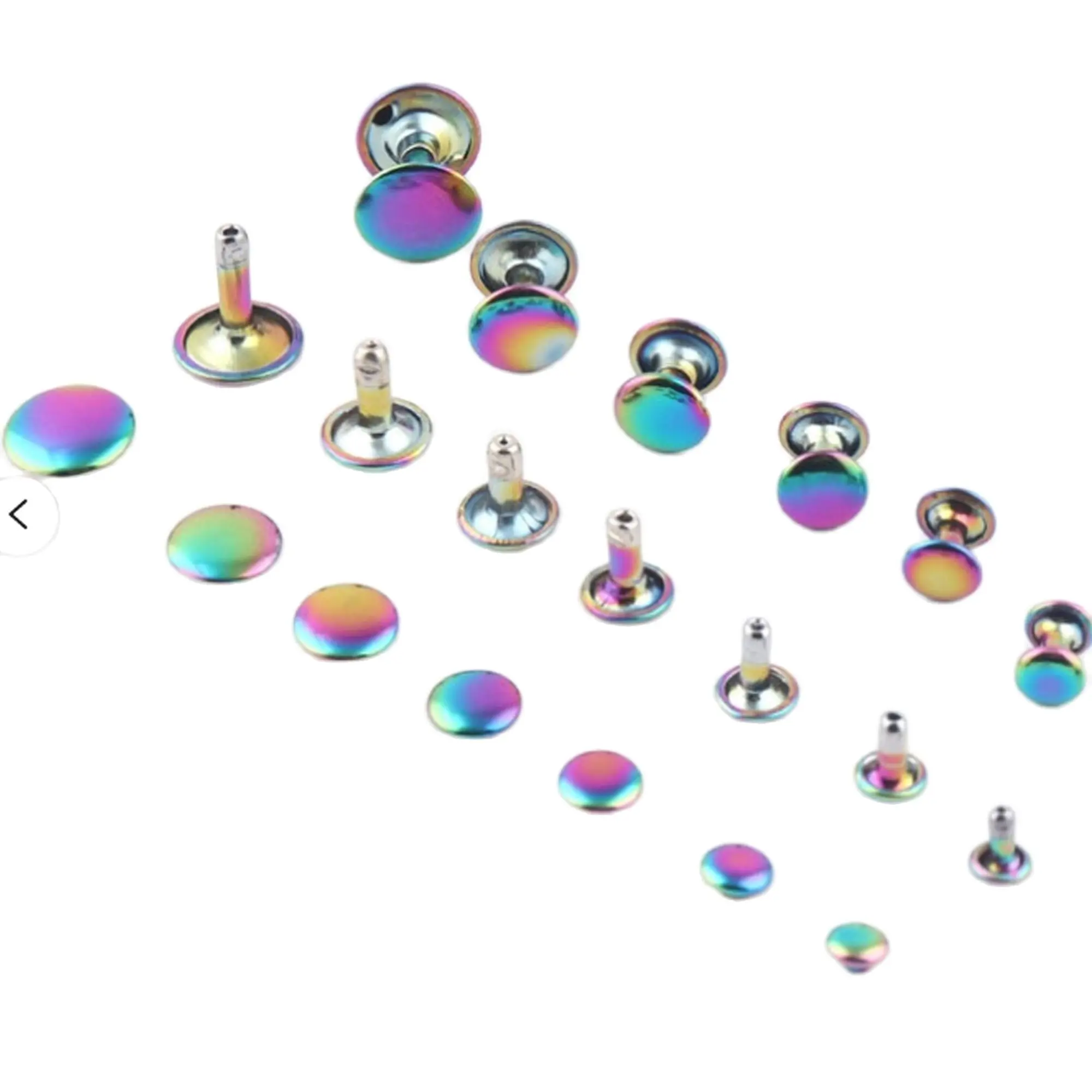 Rainbow Double Cap Rivets,Metal Button Round Jewelry Rivet,Rivet Studs for Purse Bags Handbags Shoes Jeans Belts Leather
Rainbow Double Cap Rivets,Metal Button Round Jewelry Rivet,Rivet Studs for Purse Bags Handbags Shoes Jeans Belts Leather