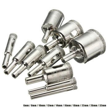 10Pcs 6-32MM Steel Diamond Hole Saw Set Hole Saw Drill Bit Cutter Tile Glass Marble Ceramic Drilling Tool
10Pcs 6-32MM Steel Diamond Hole Saw Set Hole Saw Drill Bit Cutter Tile Glass Marble Ceramic Drilling Tool