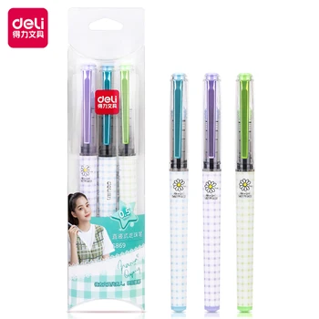 DELI S869 Roller Ball Pens Black Ink Color 3 Pcs/Lot 0.5mm big capacity Writing tools school stationery Fancy Gel Ink Pen
DELI S869 Roller Ball Pens Black Ink Color 3 Pcs/Lot 0.5mm big capacity Writing tools school stationery Fancy Gel Ink Pen