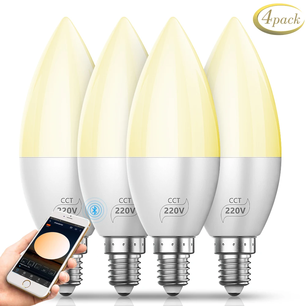 4X Bluetooth Mesh APP Controller Dimmer Timer LED Candle Light Bulb Chandeliers Ceiling Lamp E12 E14 CCT Warm White+Cool White
4X Bluetooth Mesh APP Controller Dimmer Timer LED Candle Light Bulb Chandeliers Ceiling Lamp E12 E14 CCT Warm White+Cool White