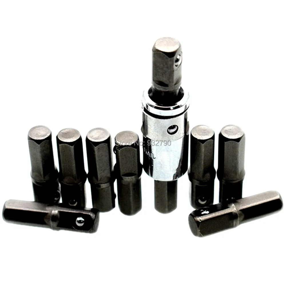 10pcs 1/4" Hex Shank Socket Adapter to 1/4" Impact Driver Nut Power Extension Bar 25mm + 1/4" Square Hole to 6.3mm Converter
10pcs 1/4" Hex Shank Socket Adapter to 1/4" Impact Driver Nut Power Extension Bar 25mm + 1/4" Square Hole to 6.3mm Converter